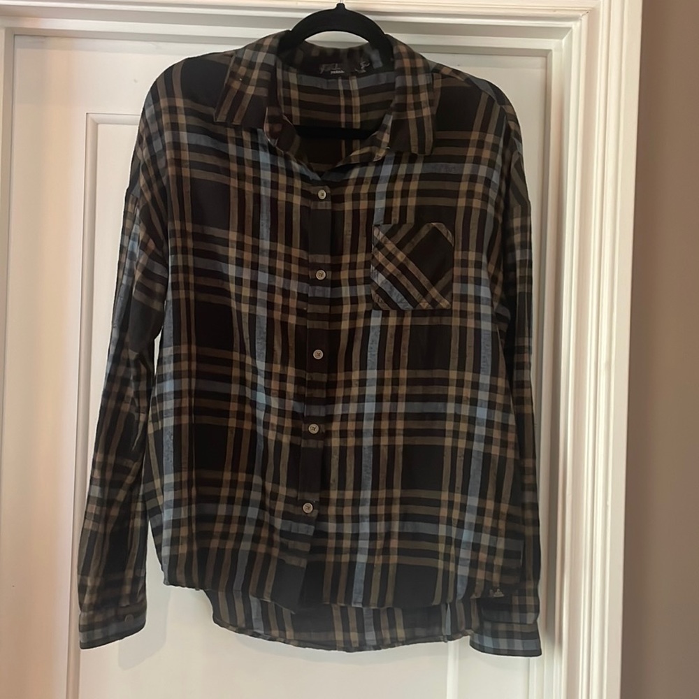 Prana button down thin flannel top